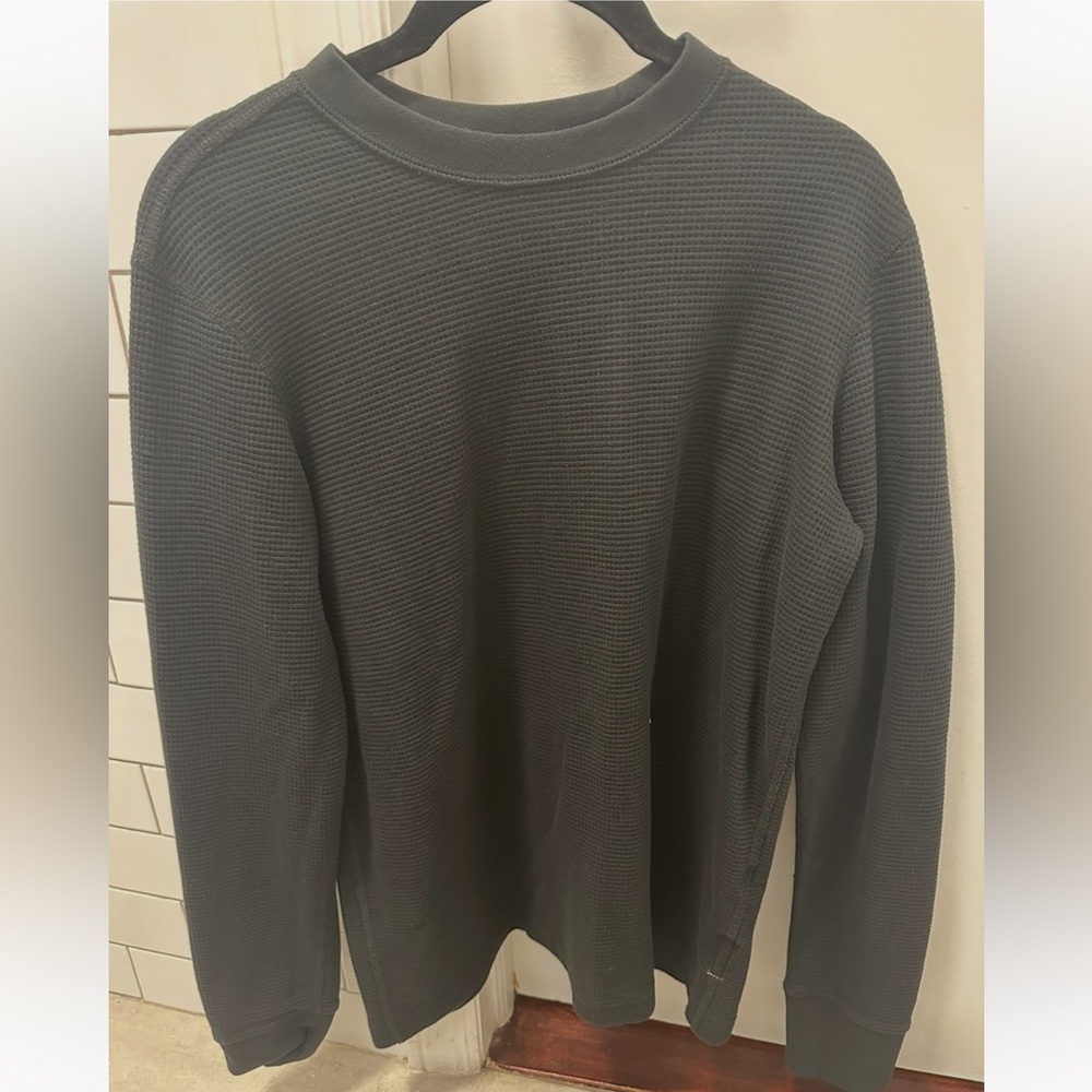 rag & bone Men's Textured Black Crewneck Sweater